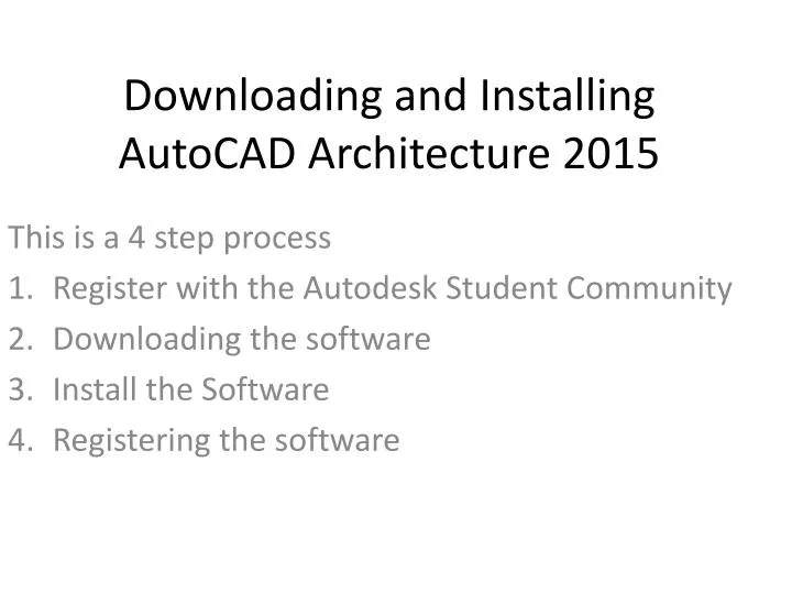 downloading and installing autocad architecture 2015