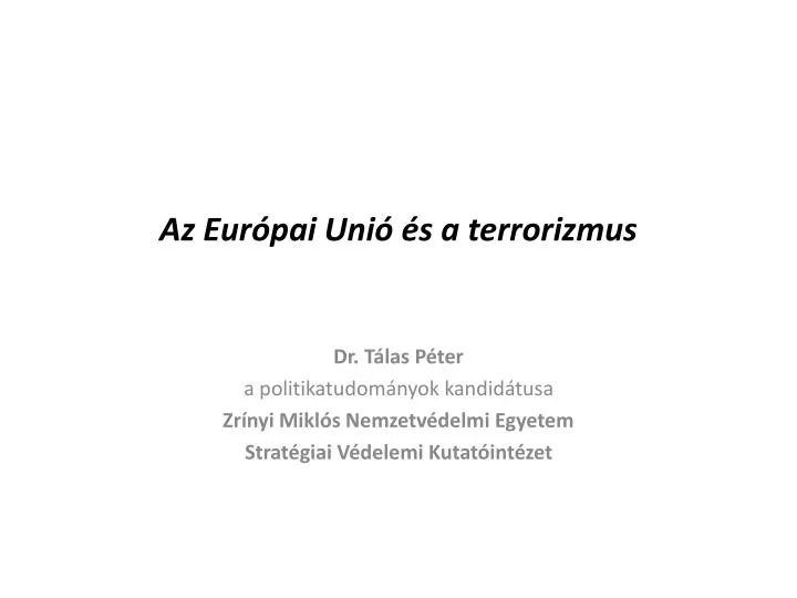 az eur pai uni s a terrorizmus