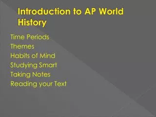 Introduction to AP World History