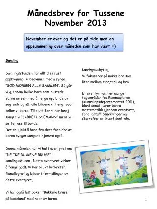m nedsbrev for tussene november 2013