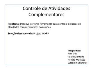 controle de atividades complementares