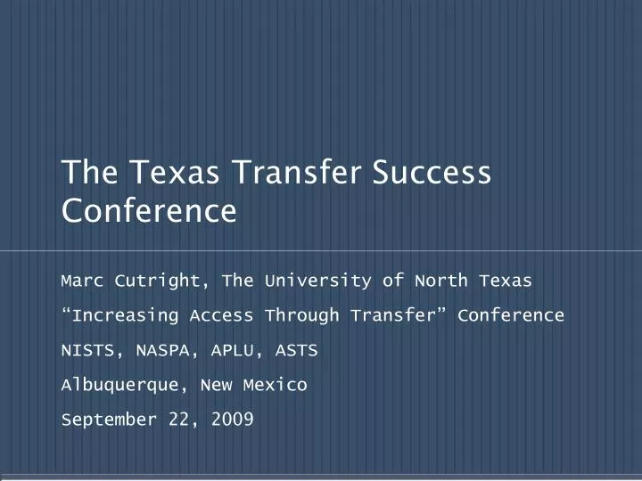 the texas transfer success conference