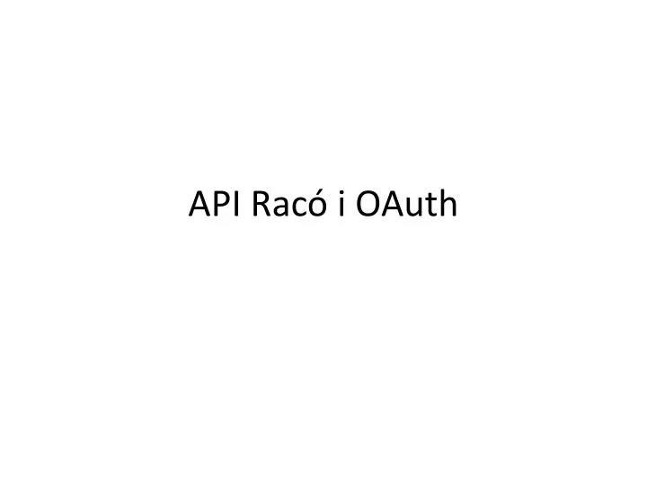 api rac i oauth