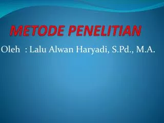 metode penelitian