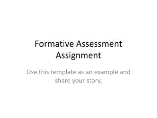 Formative Assessment Assignment