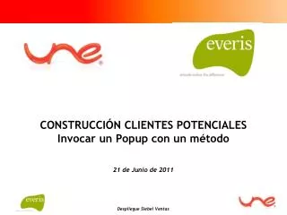 construcci n clientes potenciales invocar un popup con un m todo