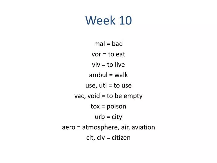 week 10