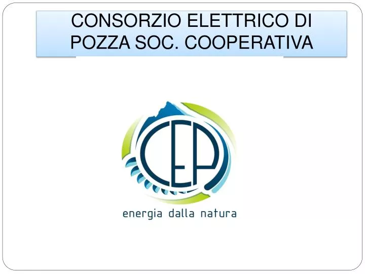 consorzio elettrico di pozza soc cooperativa