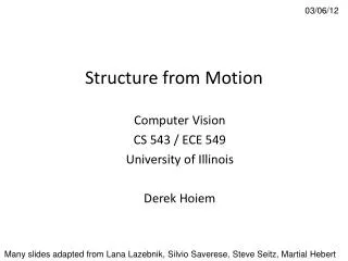 Structure from Motion