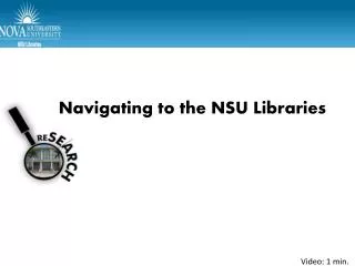 Navigating to the NSU Libraries