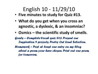 English 10 - 11/29/10