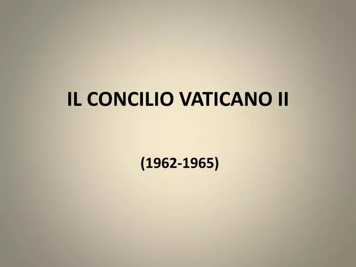 il concilio vaticano ii