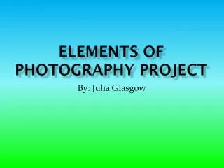 Elements of Photography Project