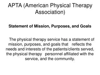 APTA (American Physical Therapy Association)