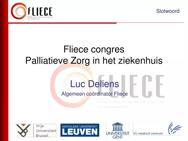 fliece congres palliatieve zorg in het ziekenhuis