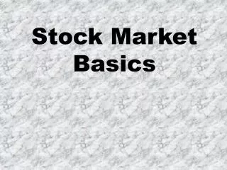 stock market basics