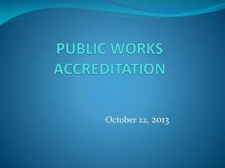 public works accreditation