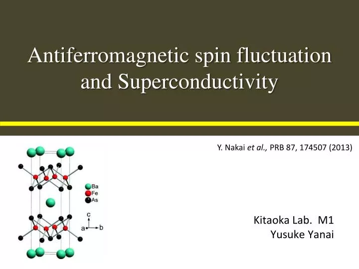 antiferromagnetic spin fluctuation and superconductivity