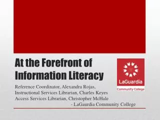At the Forefront of Information Literacy