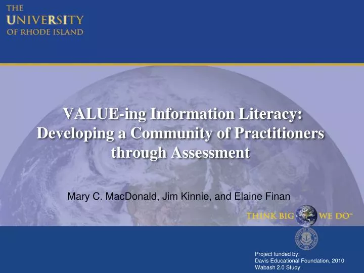 value ing information literacy developing a community of practitioners through assessment