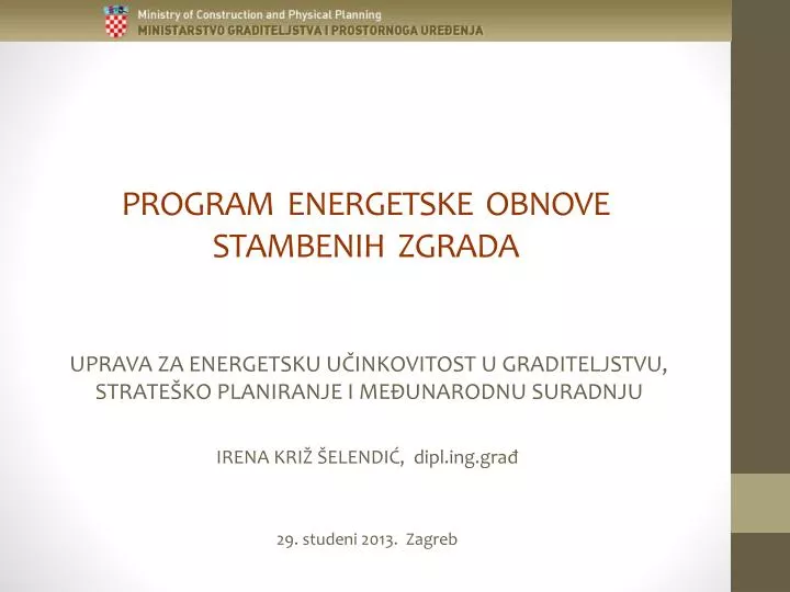 program energetske obnove stambenih zgrada