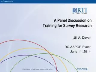 A Panel Discussion on Training for Survey Research
