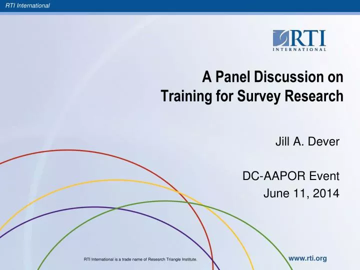 a panel discussion on training for survey research
