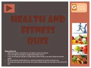 Health and Fitness quiz