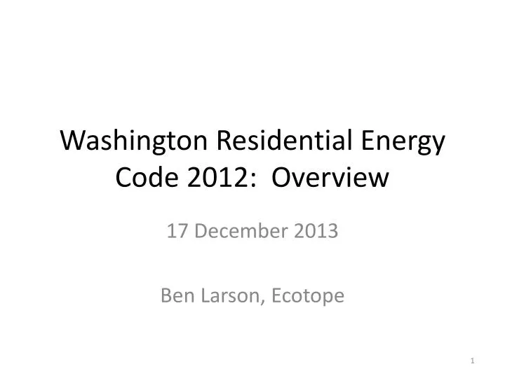 washington residential energy code 2012 overview