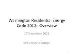 Overview of the Washington Residential Energy Code 2012 and its Impacts - slide 1