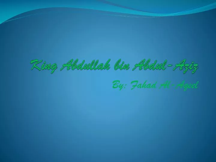 king abdullah bin abdul aziz