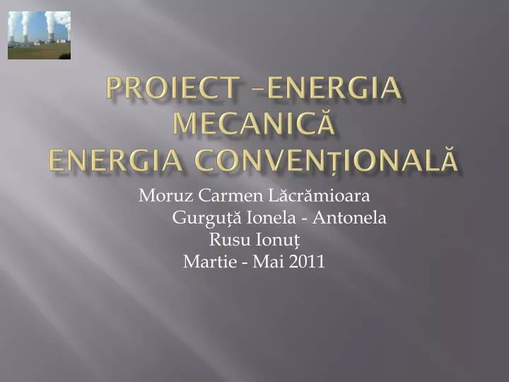 proiect energia mecanic energia conven ional