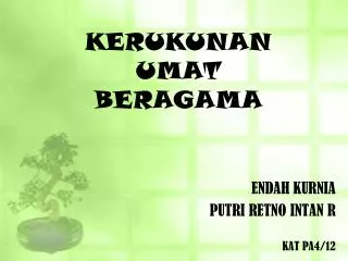 kerukunan umat beragama