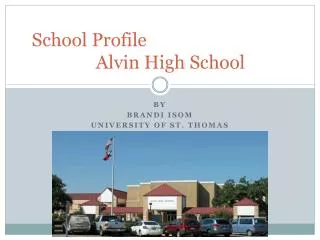 School Profile						Alvin High School