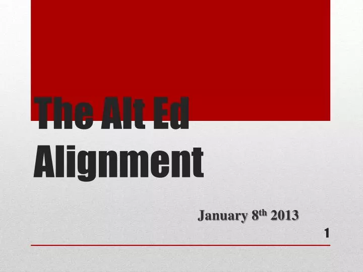the alt ed alignment