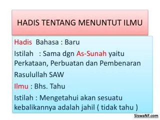 hadis tentang menuntut ilmu
