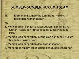 sumber sumber hukum islam