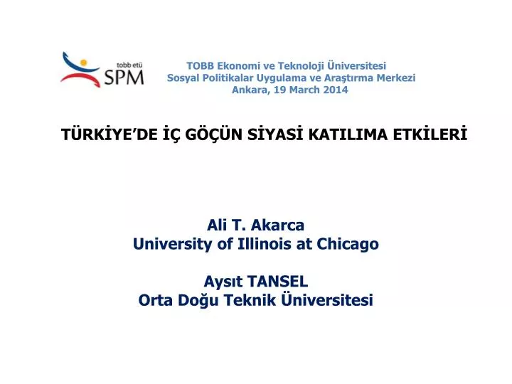 ali t akarca university of illinois at chicago ays t tansel orta do u teknik niversitesi