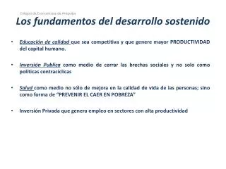 los fundamentos del desarroll o sostenido