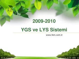 2009 2010 ygs ve lys sistemi
