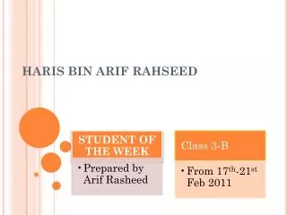 HARIS BIN ARIF RAHSEED