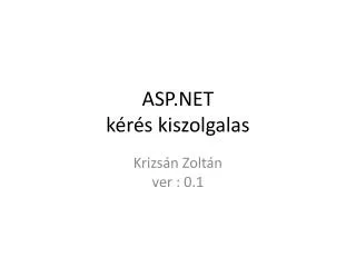 asp net k r s kiszolgalas