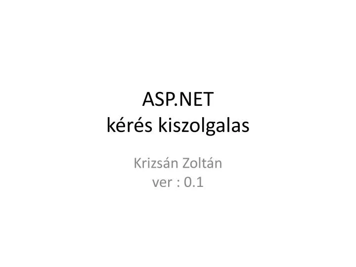 asp net k r s kiszolgalas