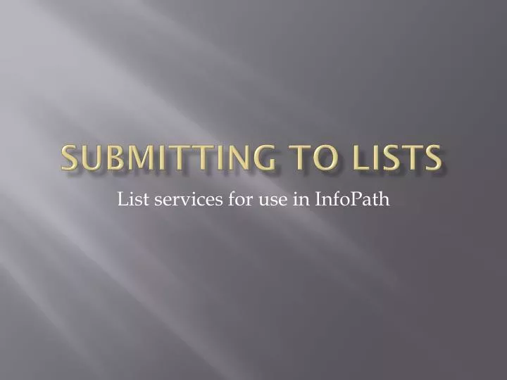 submitting to lists