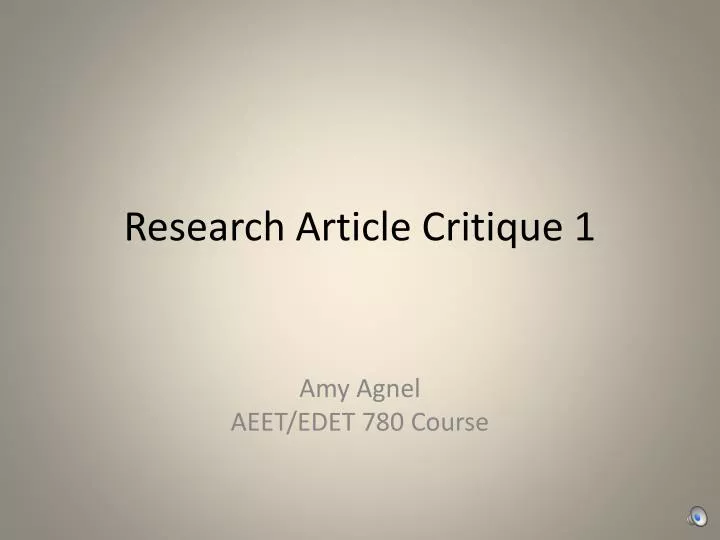 research article critique 1