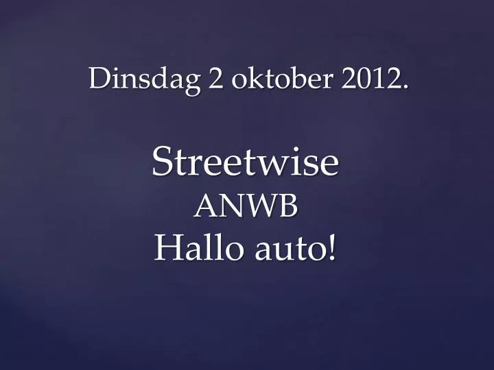 streetwise anwb hallo auto