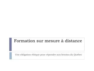 formation sur mesure distance