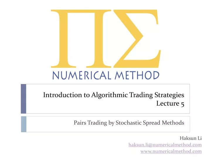 introduction to algorithmic trading strategies lecture 5