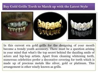 Bye Gold Grills Teeth