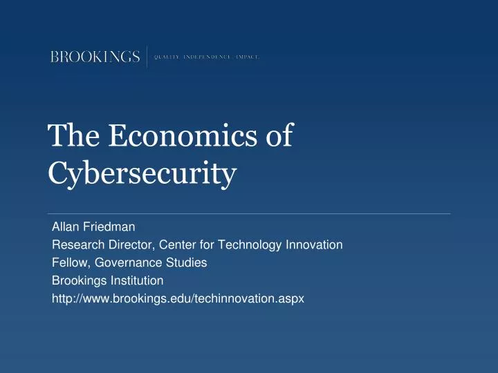 the economics of cybersecurity